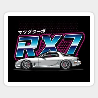 RX7 FD Retro Style (Retro White) Magnet